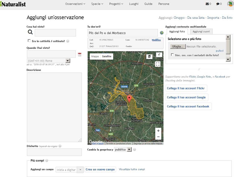 portale inaturalist screenshot