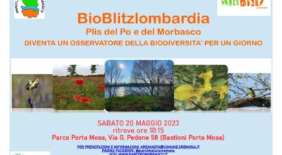 BIOBLITZ ed. 2023 – Esploratori della Biodiversità SABATO 27 MAGGIO, ORE 15:00 COLONIE PADANE DI CREMONA