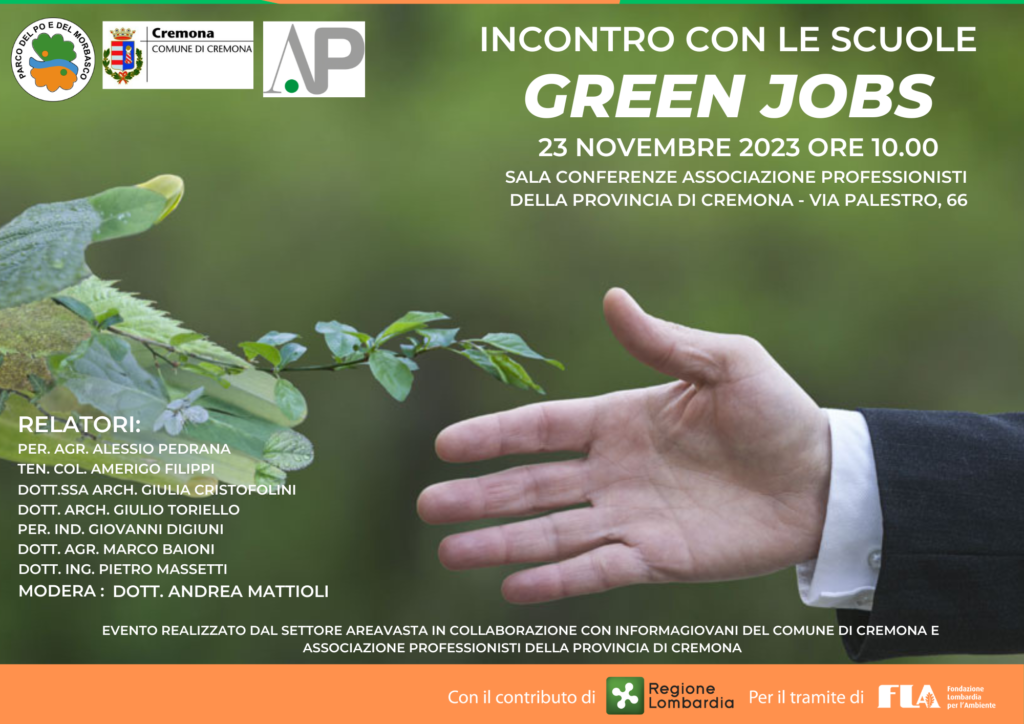 CONVEGNO SUL TEMA “GREEN JOBS” – giovedì 23 novembre – ore 10.00