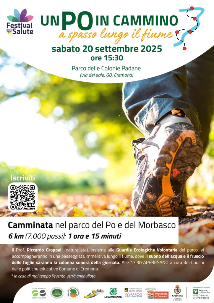 ANCHE IL PLIS DEL PO E DEL MORBASCO PARTECIPA AL “FESTIVAL DELLA SALUTE” – SABATO 20 SETTEMBRE 2025